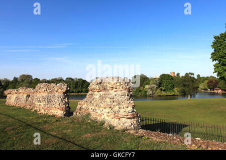 Römische Ruinen in Verulamium Park, St Albans Stadt, Grafschaft Hertfordshire, England, UK Stockfoto