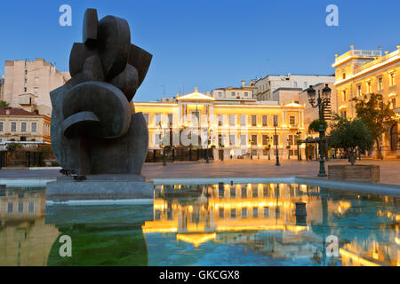 Gebäude der National Bank of Greece in Athen Kotzia Quadrat. Stockfoto