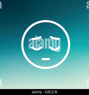 Müde Gesichtssymbol dünne Linie Stock Vektor