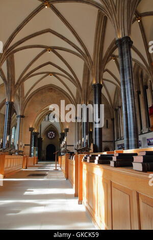Innere des Temple Church in London, Großbritannien Stockfoto
