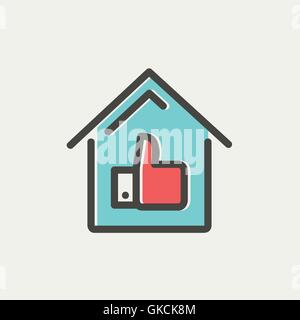 Zugelassene Gehäuse Darlehen dünne Liniensymbol Stock Vektor