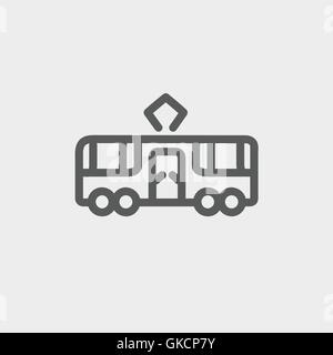 Tourist Bus dünne Liniensymbol Stock Vektor