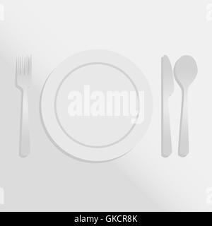Teller und Besteck Stock Vektor