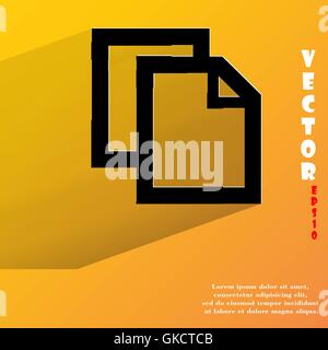 leeres Blatt Papier. Flache moderne Web-Taste mit langen Schatten und Platz für Ihren Text. Stock Vektor