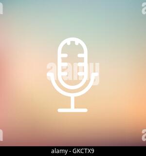 Retro-dünne Linie Mikrofonsymbol Stock Vektor