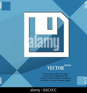 Floppy-Disk. Wohnung Modernes Webdesign auf einem flachen geometrischen abstrakten Hintergrund Stock Vektor