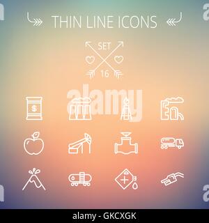 Ökologie-dünne Linie-Symbol Stock Vektor