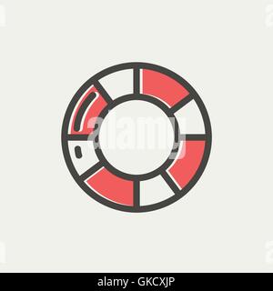 Rettungsring dünne Liniensymbol Stock Vektor
