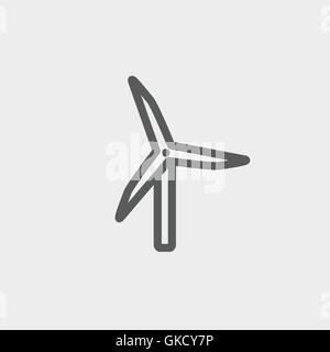 Windmühle dünne Liniensymbol Stock Vektor