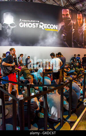 Gamescom-2016, Computerspiele-Messe in Köln, Stockfoto