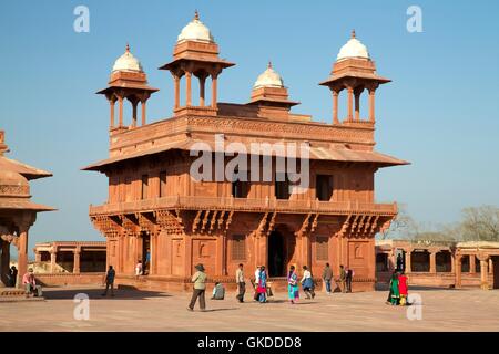 Diwan-i-Khas oder Saal der Privataudienz, Fatehpur Sikri, UNESCO-Weltkulturerbe, Uttar Pradesh, Indien, Asien, Stockfoto