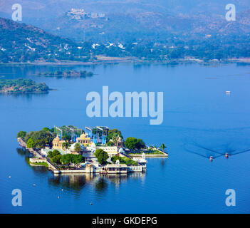 Blaue Reise-Gebäude Stockfoto