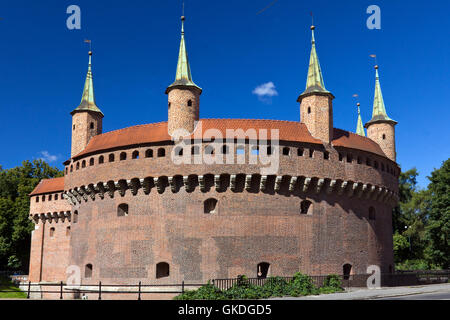 Kreis der Barbican in Krakau in Polen Stockfoto