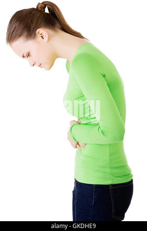 junge Frau mit Magen-Probleme Stockfoto
