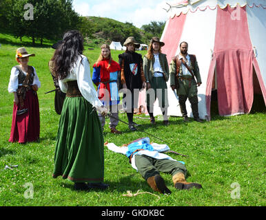 Akteure der Open-Air Auftritt in Devin, in der Nähe von Bratislava, Slowakei. Stockfoto