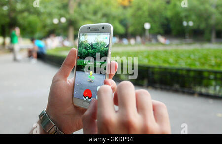 Pokemon gehen Spieler Stockfoto