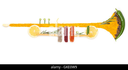 Die Blechbläser der Ernährung. Stockfoto