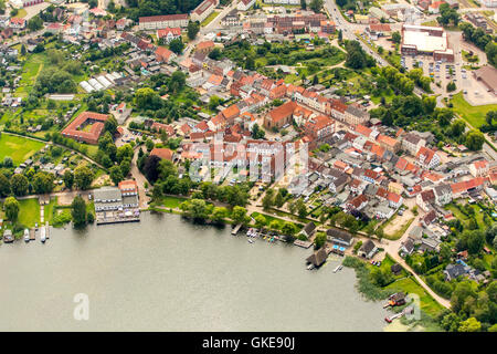 Luftaufnahme, See Krakau, Krakau bin See, Mecklenburgische Seenplatte, Mecklenburg-Vorpommern Pomeria gelegentlich Schweiz, Stockfoto