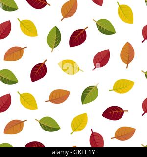 Nahtlose Herbstlaub auf weißem Hintergrund Stock Vektor