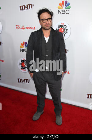 Red Nose Day Special gehostet von Craig Ferguson auf NBC Universal Studios Featuring abgehaltenen: Johnny Galecki Where: Los Angeles, California, Vereinigte Staaten von Amerika bei: 26. Mai 2016 Stockfoto