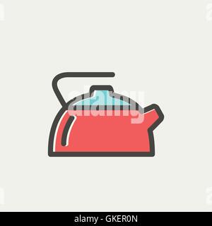 Wasserkocher-dünne Linie-Symbol Stock Vektor
