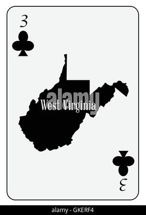 USA-Spielkarte 3-Clubs Stock Vektor