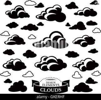 Sammlung von verschiedenen Cloud-icons Stock Vektor