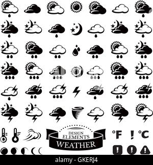 Sammlung von verschiedenen Wetter-icons Stock Vektor