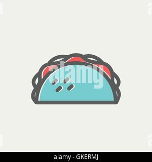 Taco dünne Liniensymbol Stock Vektor