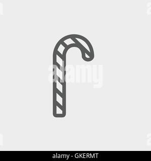 Candy Cane dünne Liniensymbol Stock Vektor