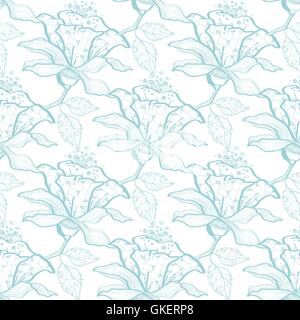 Vektor leichte blaue Spitze Blumenmuster Musterdesign Hintergrund Stock Vektor