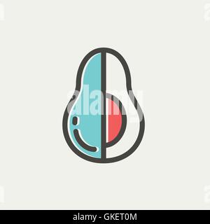 Avocado dünne Liniensymbol Stock Vektor