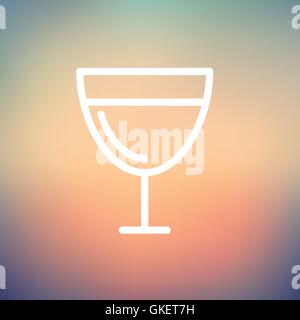 Glas Wein dünne Liniensymbol Stock Vektor