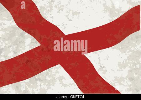 Alabama Sate Flagge Grunge Stock Vektor