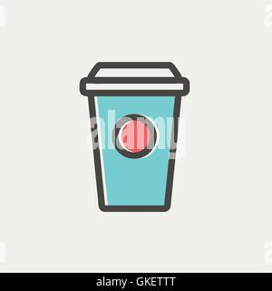 Einweg-Kaffeetassensymbol dünne Linie Stock Vektor