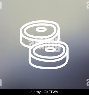 Schwein Steak dünne Liniensymbol Stock Vektor