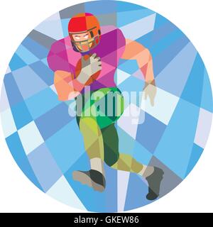 American Footballspieler mit niedrigen Polygon Stock Vektor