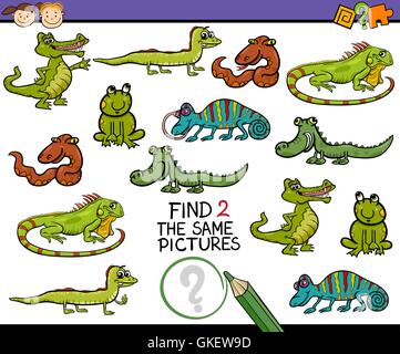 gleiche Bild Spiel Cartoon finden Stock Vektor