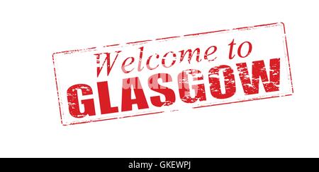 Willkommen bei Glasgow Stock Vektor