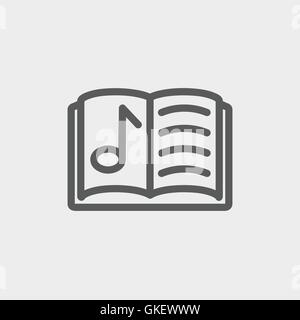 Musikalischen Buchsymbol dünne Linie Stock Vektor