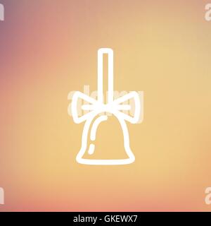 Schulglocke mit Multifunktionsleiste dünne Liniensymbol Stock Vektor