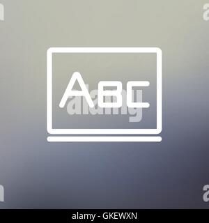 Große Buchstaben ABC Tafel dünne Linie anklicken Stock Vektor