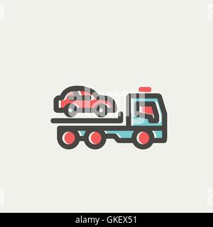 Auto Abschleppen von LKW-dünne Linie-Symbol Stock Vektor