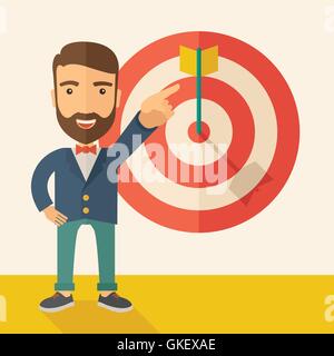 Verkäufer traf das Umsatzziel. Stock Vektor