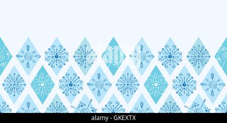 Vektor abstrakt blau doodle Raute horizontale Rahmenlinie Musterdesign Hintergrund Stock Vektor