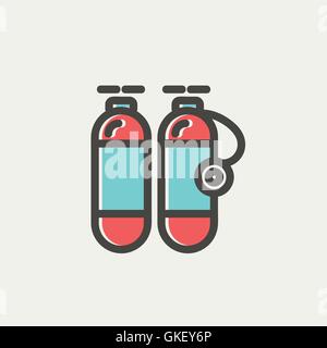 Sauerstoff-Tank-dünne Linie-Symbol Stock Vektor