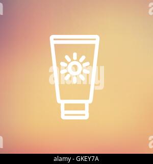 Sommer Strand Glas dünne Liniensymbol Stock Vektor