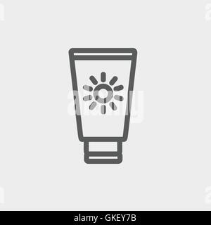 Sommer Strand Glas dünne Liniensymbol Stock Vektor