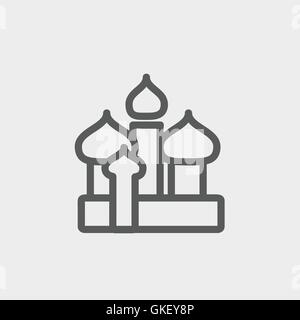 Basilius Kathedrale dünne Liniensymbol Stock Vektor