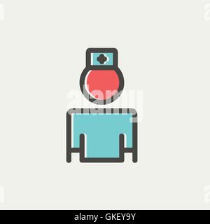 Krankenschwester dünne Liniensymbol Stock Vektor